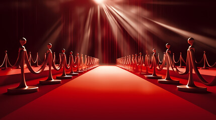 Red carpet staircase background, VIP entrance, night award ceremony