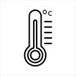 Thermometer vector icon. Thermometer to measure temperature icon. Thermometer icon for weather. Flat design icon thermometer