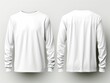 © Peng - White t-shirt sweatshirt sweater long sleeve front and back vector mockup isolated on white, white t-shirt sweatshirt sweater long sleeve mockup