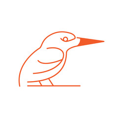 Poster - kingfisher line art icon logo vector