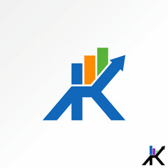 Poster - Logo design graphic concept creative premium vector stock initial letter K font business chart graph up arrow. Related to monogram typography branding