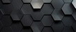 Captivating texture background featuring a contemporary black anthracite tile mirror composed of hexagon tiles, ideal for banners and panoramas, Ai Generated.