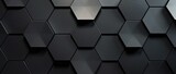 Fototapeta  - Captivating texture background featuring a contemporary black anthracite tile mirror composed of hexagon tiles, ideal for banners and panoramas, Ai Generated.