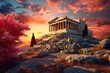 Ancient temple in Athens, Greece. Generative AI