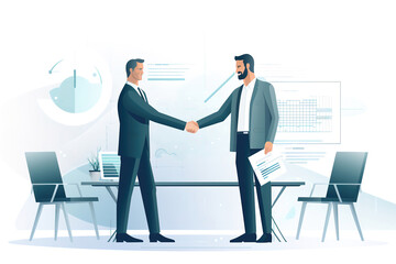 Wall Mural - Image of business partners confidently shaking hands.