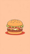 Hand drawn cartoon delicious burger illustration
