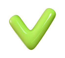 Wall Mural - emoji green check mark. emotion 3d cartoon icon.. vector illustration