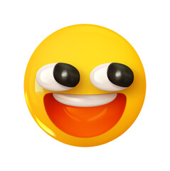 Wall Mural - emoji. emotion 3d cartoon icon. yellow round emoticon. vector illustration