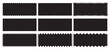 Wavy Edge Rectangle Shapes Icon Set. Zigzag edge rectangle frame icon.