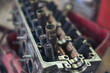 Mechanic tools engineering equipment car auto repair shop with copy space. Blurred background mechanical service. Heavy screw grungy rusted wrenches dirty screwdriver object. Industrial hardware set