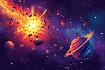 Wall Mural - Galaxy and stars. Deep space in the sky. Nebula. image space art
