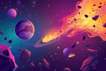 Wall Mural - Galaxy and stars. Deep space in the sky. Nebula. image space art
