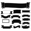 © Jihad - Banner ribbon set silhouette vector black shape