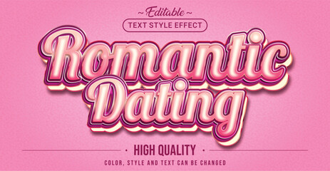 Poster - Editable text style effect - Romantic Dating text style theme.