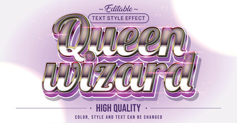 Aufkleber - Editable text style effect - Queen Wizard text style theme.
