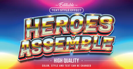 Poster - Editable text style effect - Heroes Assemble text style theme.
