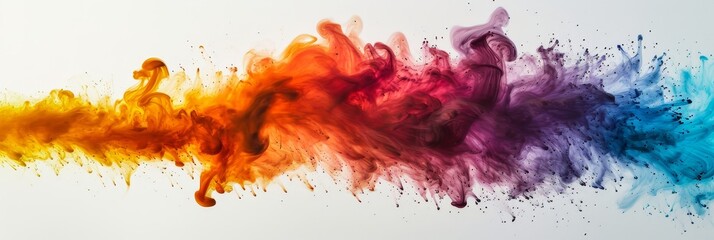 Poster - Abstract splashes of paint on white background