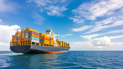 cargo ship sailing on the sea