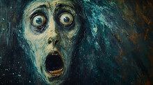 Scream Painting Of Scary Face With Angry Expression
