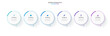 © shendart - Timeline infographic with infochart. Modern presentation template with 6 spets for business process. Website template on white background for concept modern design. Horizontal layout.