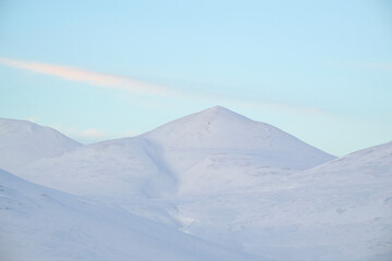 Sticker - Cold mountain slope covered in winter