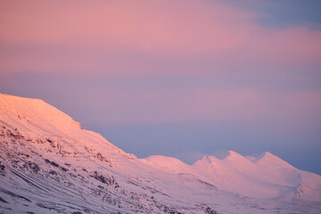 Sticker - Snowy mountain ridge in desert