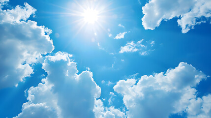 Wall Mural - bright sun & sky_Generative AI