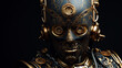 Baroque style robot with ornate gold trimmed designs technology