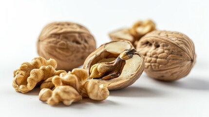 Poster - walnuts on a white background