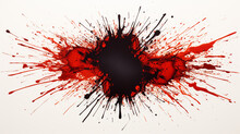 An Illustration Of A Black Rock Explosion Is In The Middle On A White Background, Generate AI.
