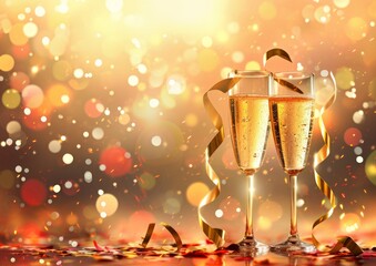 New Year's Celebration Card Background Wallpaper Image 5x7