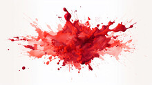 An Illustration Of A Red Blood Explosion Is In The Middle On A White Background