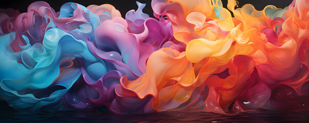 Wall Mural - Abstract Colorful Liquid Paint Background. Multicolored Fluid Wallpaper