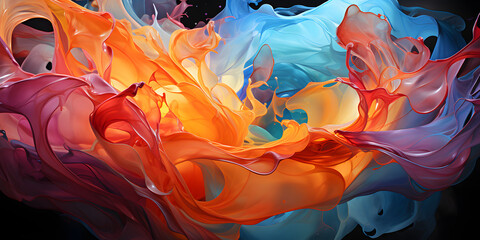 Wall Mural - Abstract Colorful Liquid Paint Background. Multicolored Fluid Wallpaper