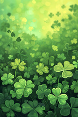 green shamrock clover illustration background.