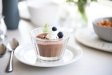 Poster - white bowl filled with dark chocolate mousse