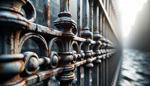  An Old, Rusty Iron Fence
