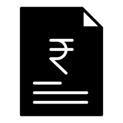 Wall Mural - Rupees Document solid glyph icon