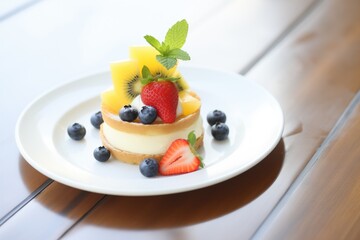 Wall Mural - fruit tart with pastry cream dollop