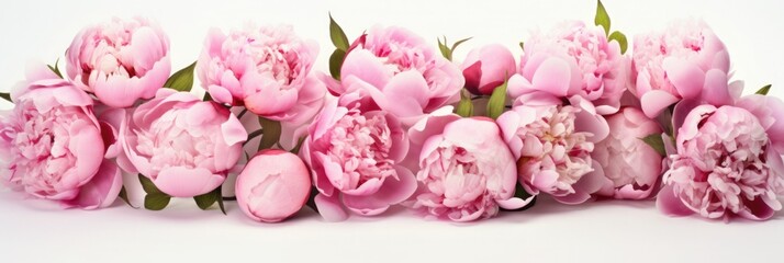  Large peonies on a white background