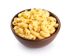 Wall Mural - Mac and cheese. Creamy macaroni and cheese pasta isolated on white background. With clipping path.