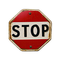 Stop sign isolated on white or transparent background generative ai 