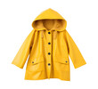Yellow raincoat isolated on transparent background. PNG file, cut out	