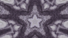 Star Kaleidoscope. Graphic Fractal. Esoteric Meditation. Defocused Black White Golden Color Glowing Ink Water Snowflake Shape Ornament Motion Abstract Art Background.