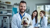 Fototapeta  - A veterinarian examining a pet with care and expertise , veterinarian, examining, pet, care, expertise