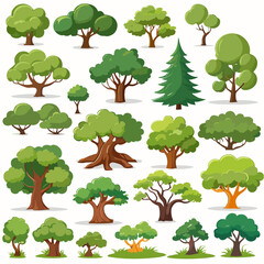 Wall Mural - set of trees