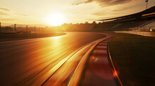 Formula 1 Racing Track At Sunset