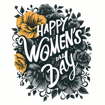 Happy Women_S Day, A Graphic Design Of Flowers
