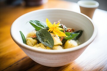 Wall Mural - gnocchi bowl with butter and sage leaves