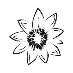 Sticker - Flower Drawing for print or use as poster, card, flyer or T Shirt